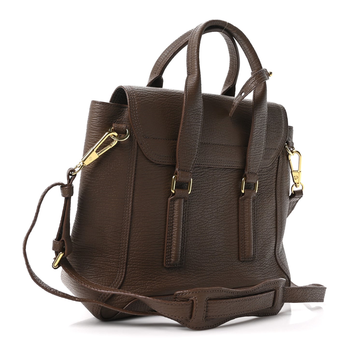 Textured Calfskin Medium Pashli Satchel Taupe