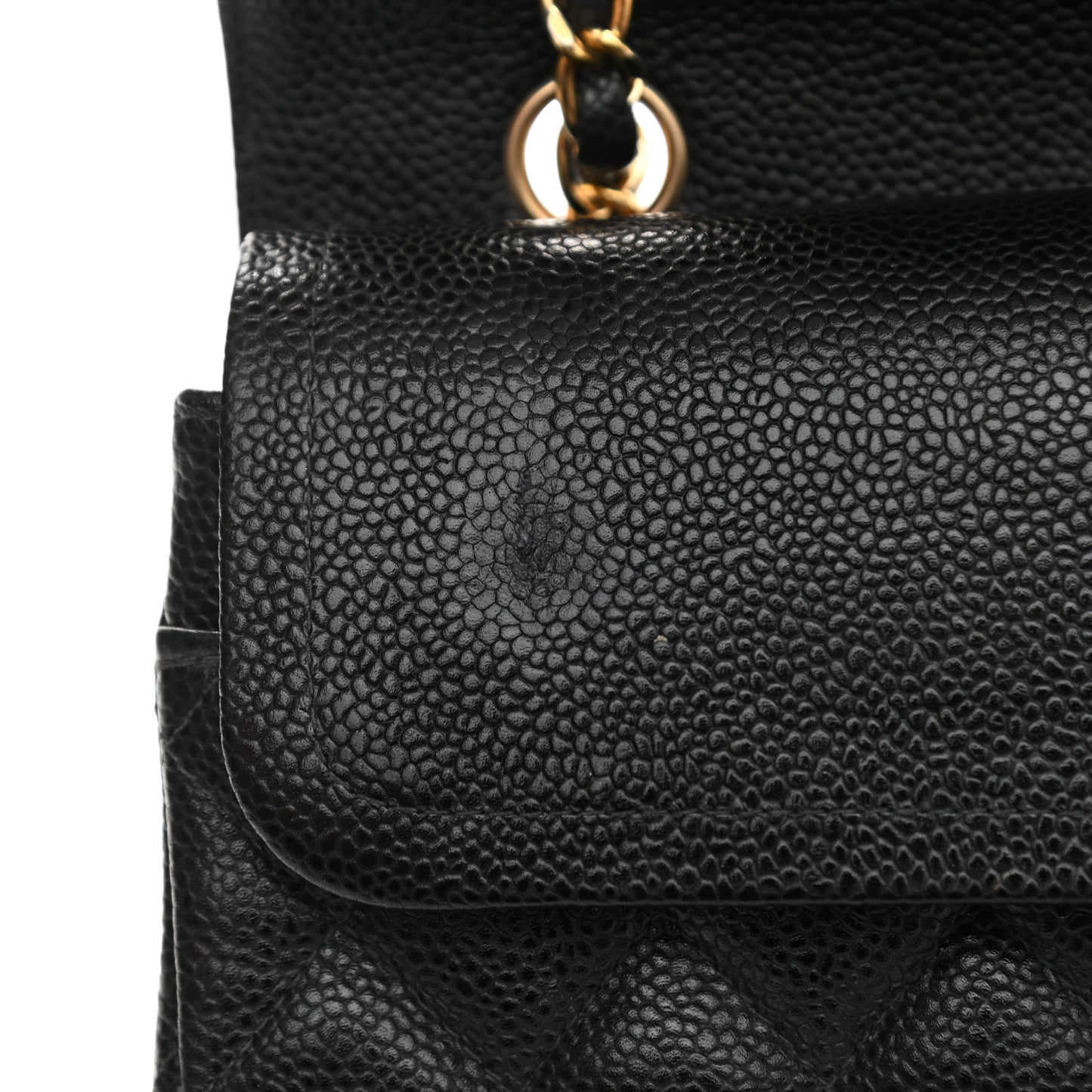 Caviar Quilted Medium Double Flap Black
