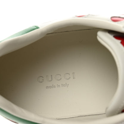 Gucci Calfskin Miro Soft Web Heart Cut Out Womens Ace Sneakers 40 White Light Hibiscus Red New Shamarock 7 of 10