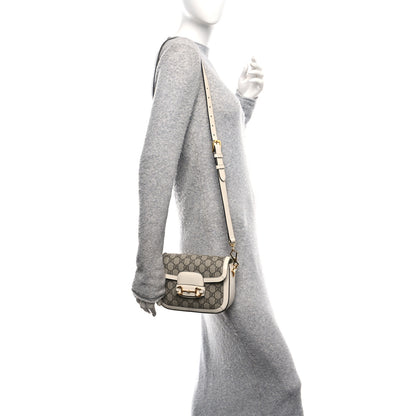 Gucci GG Supreme Monogram Web Mini Horsebit 1955 Shoulder Bag Beige Mystic White 2 of 10