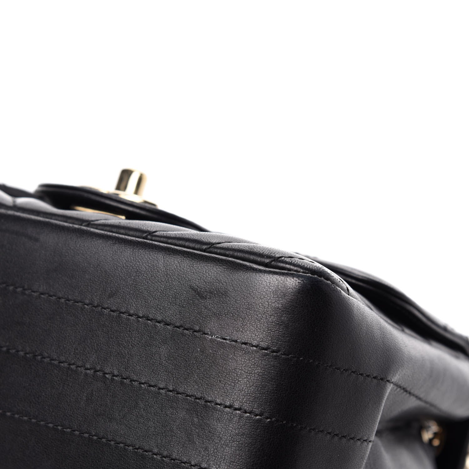 Chanel Lambskin Chevron Quilted Mini Square Flap Black 8 of 14