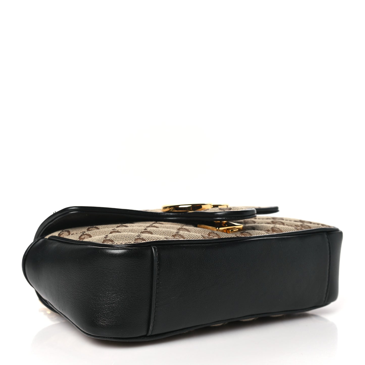 Monogram Matelasse Diagonal Mini GG Marmont Shoulder Bag Beige Black