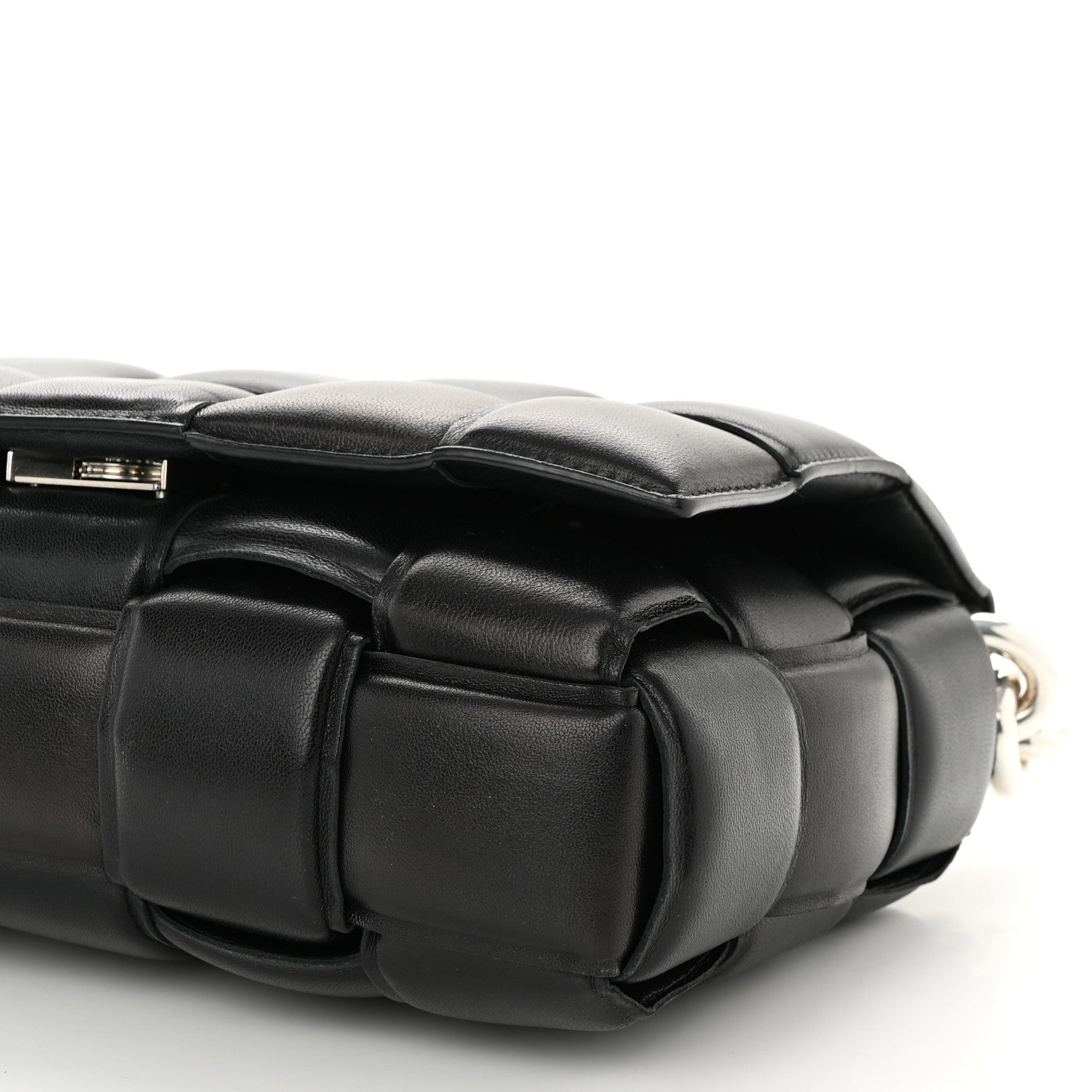 Bottega Veneta Lambskin Maxi Intreccio Padded Chain Cassette Crossbody Bag Black 9 of 9