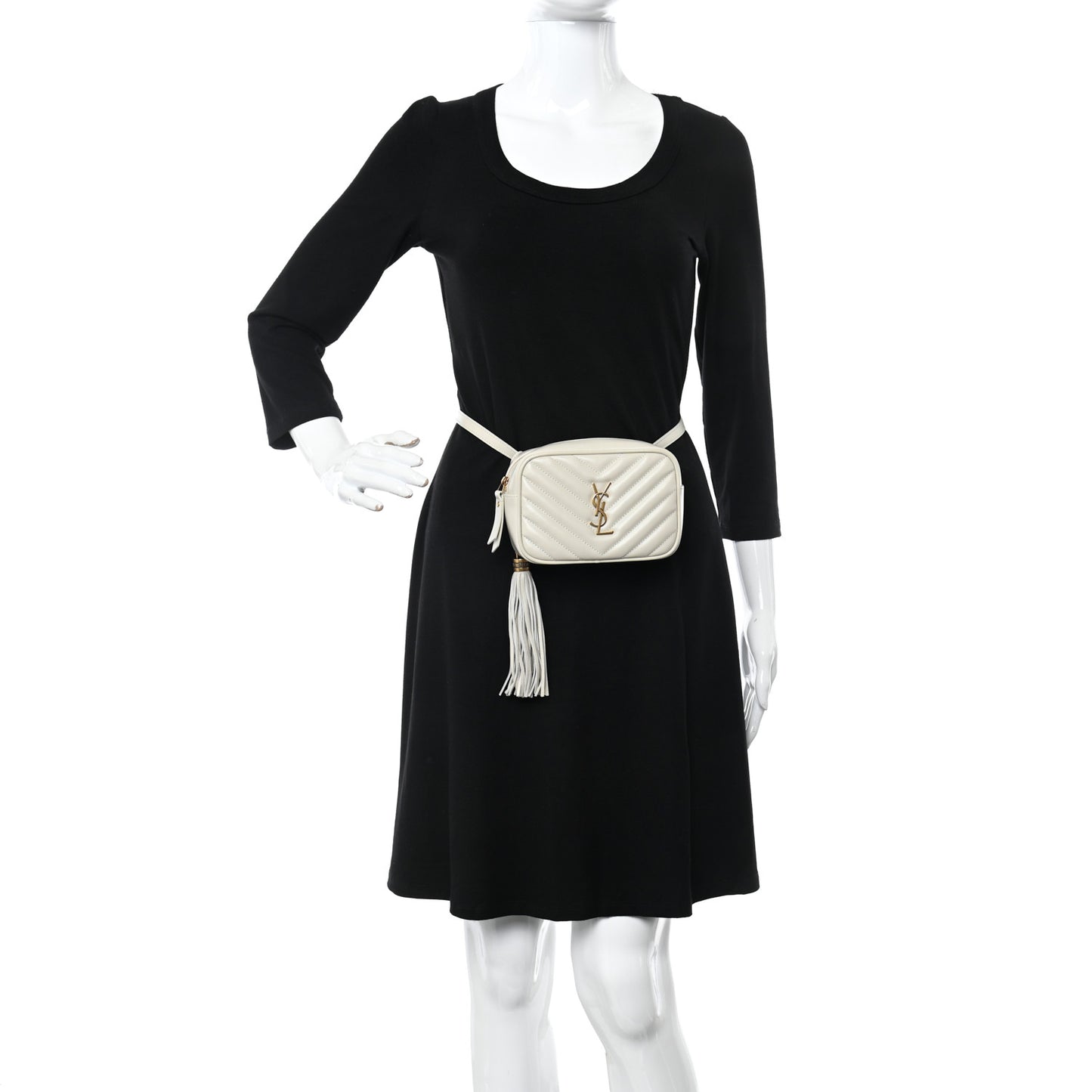 Calfskin Matelasse Monogram Lou Belt Bag Ivory