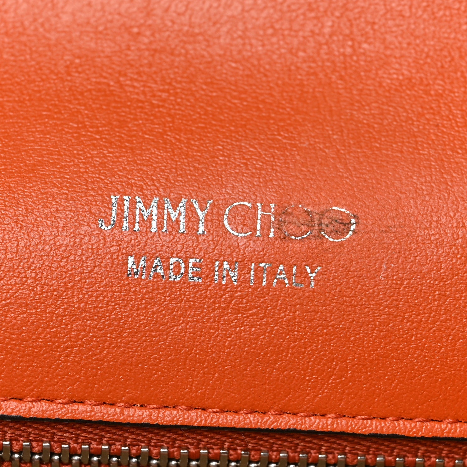 Jimmy Choo Calfskin Crystal Madeline Wallet On Chain Orange 5 of 7