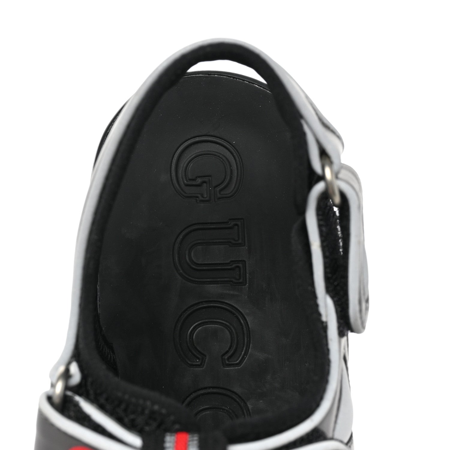 Gucci Mesh Fabric Tinsel Sport Sandals 38 Black Silver Green 7 of 7