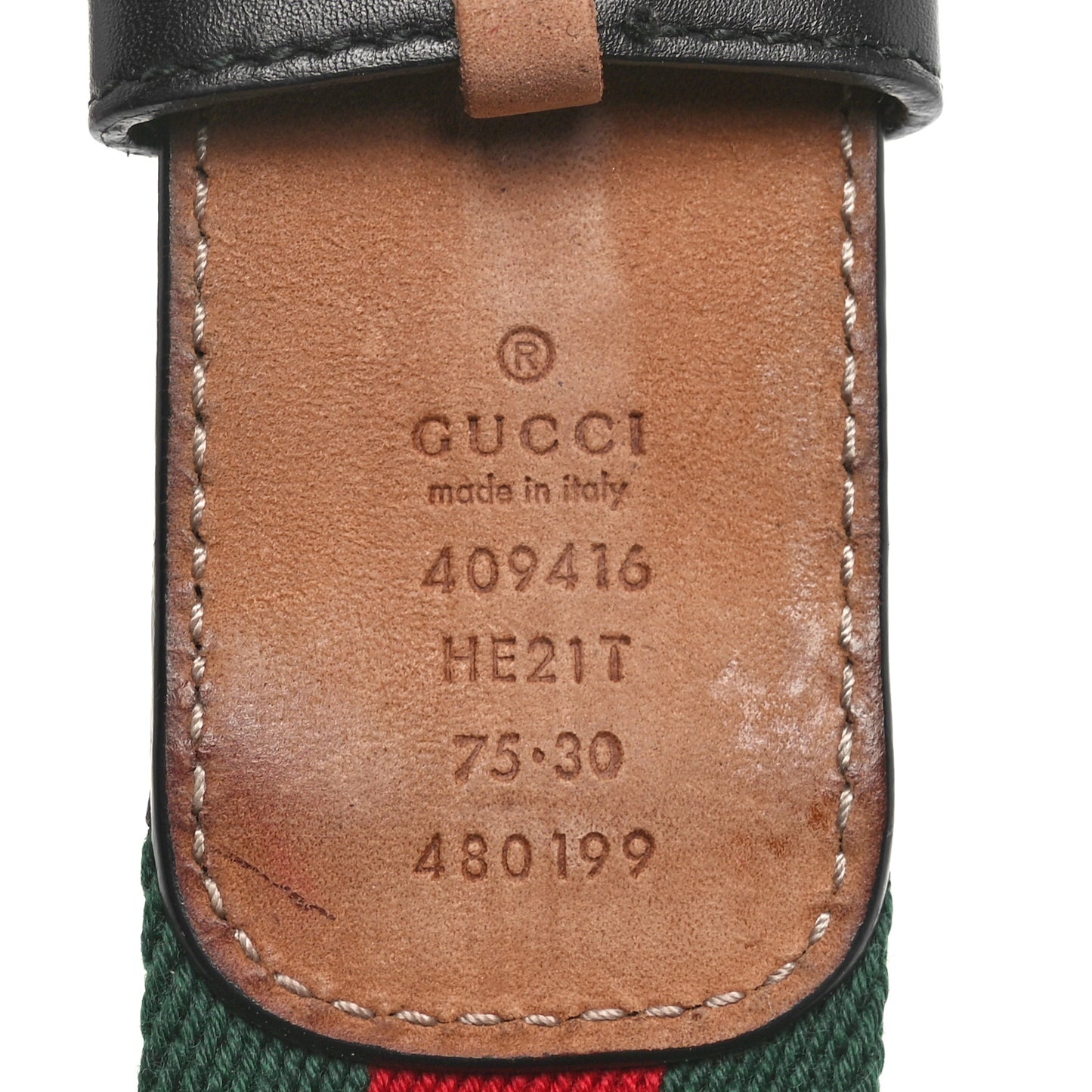 Nylon Calfskin Double G Web 40mm Belt 75 30 Green Red Black