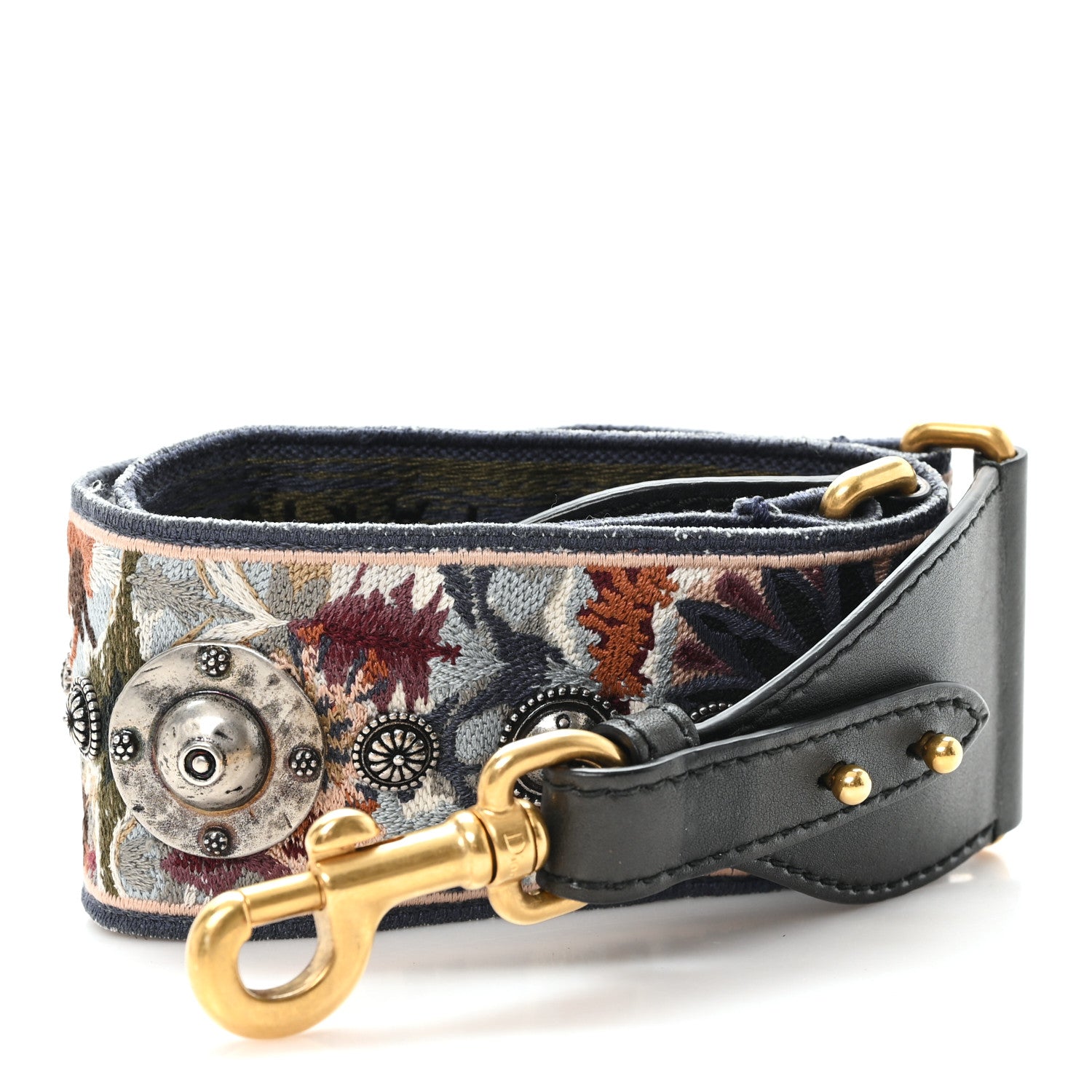 Christian Dior Canvas Studded Bohemian Shoulder Strap  Black Multicolor 1 of 3