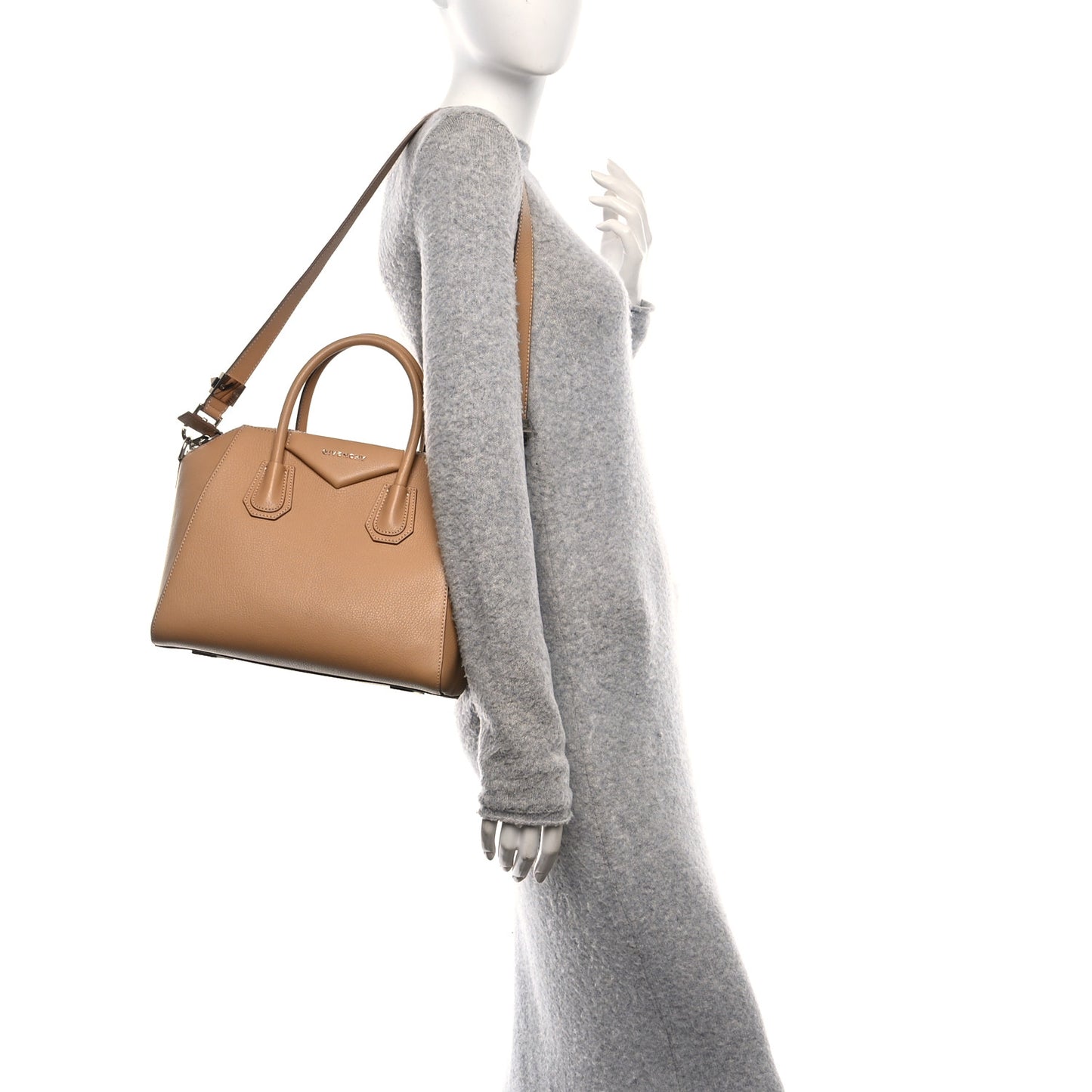 Sugar Goatskin Small Antigona Beige