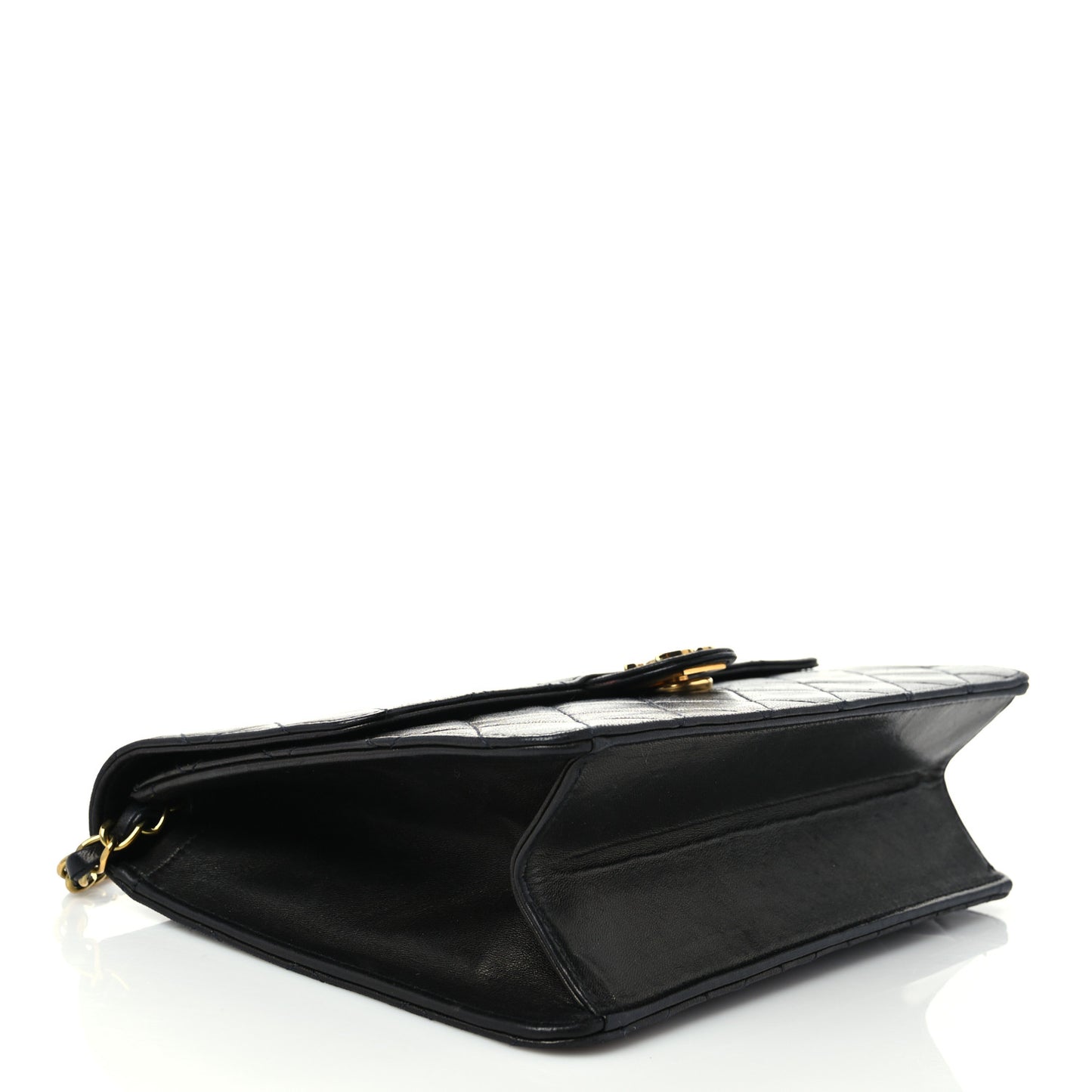 Lambskin Quilted Small Single Flap Black