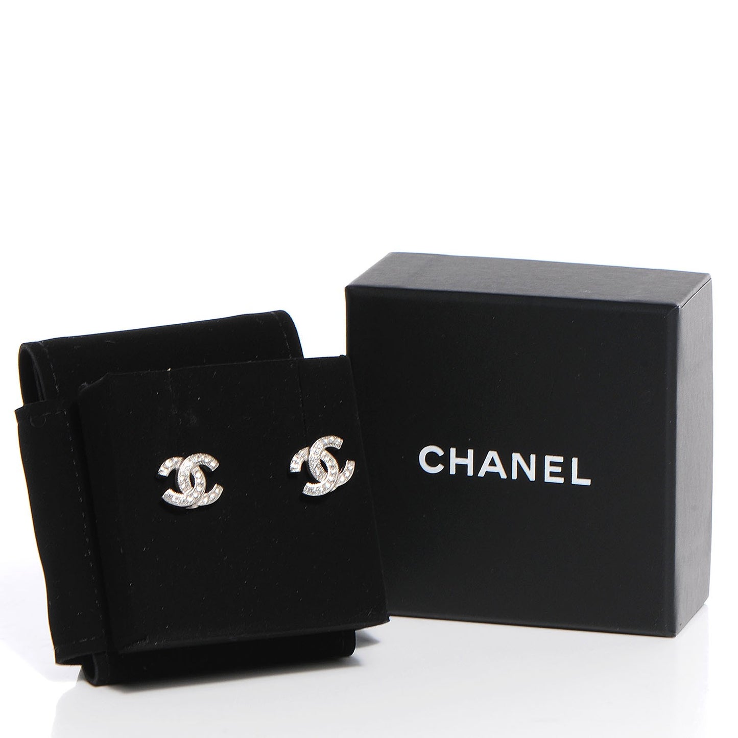 Crystal CC Earrings Silver