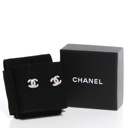 Chanel Crystal CC Earrings Silver 5 of 5