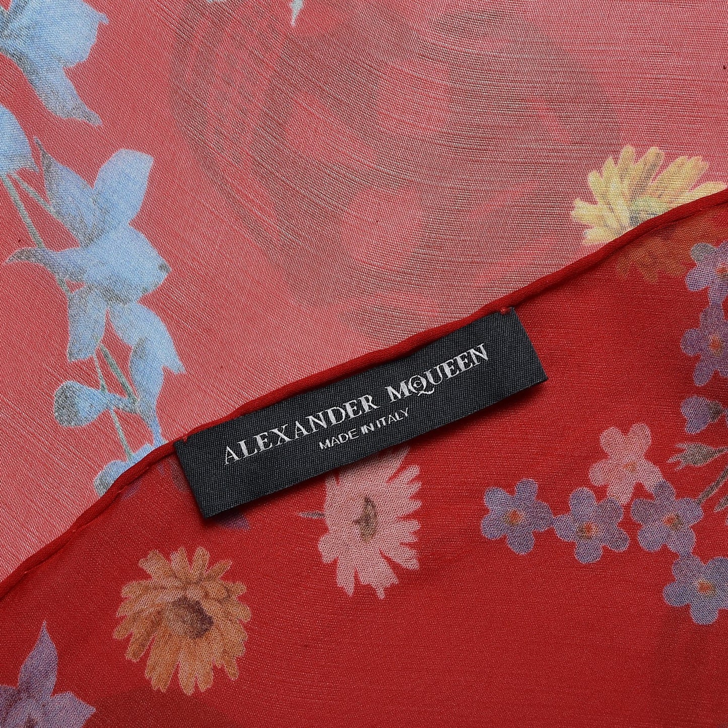 Silk Island Bouquet Scarf Red