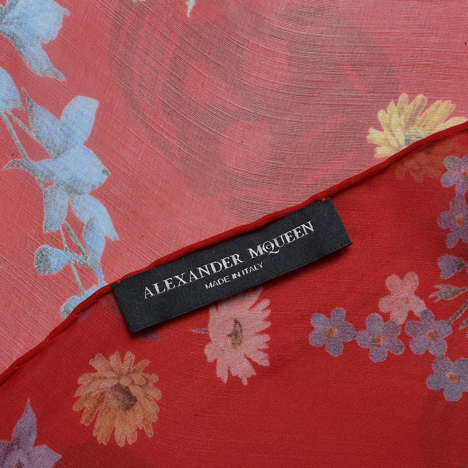 Alexander McQueen Silk Island Bouquet Scarf Red 5 of 5
