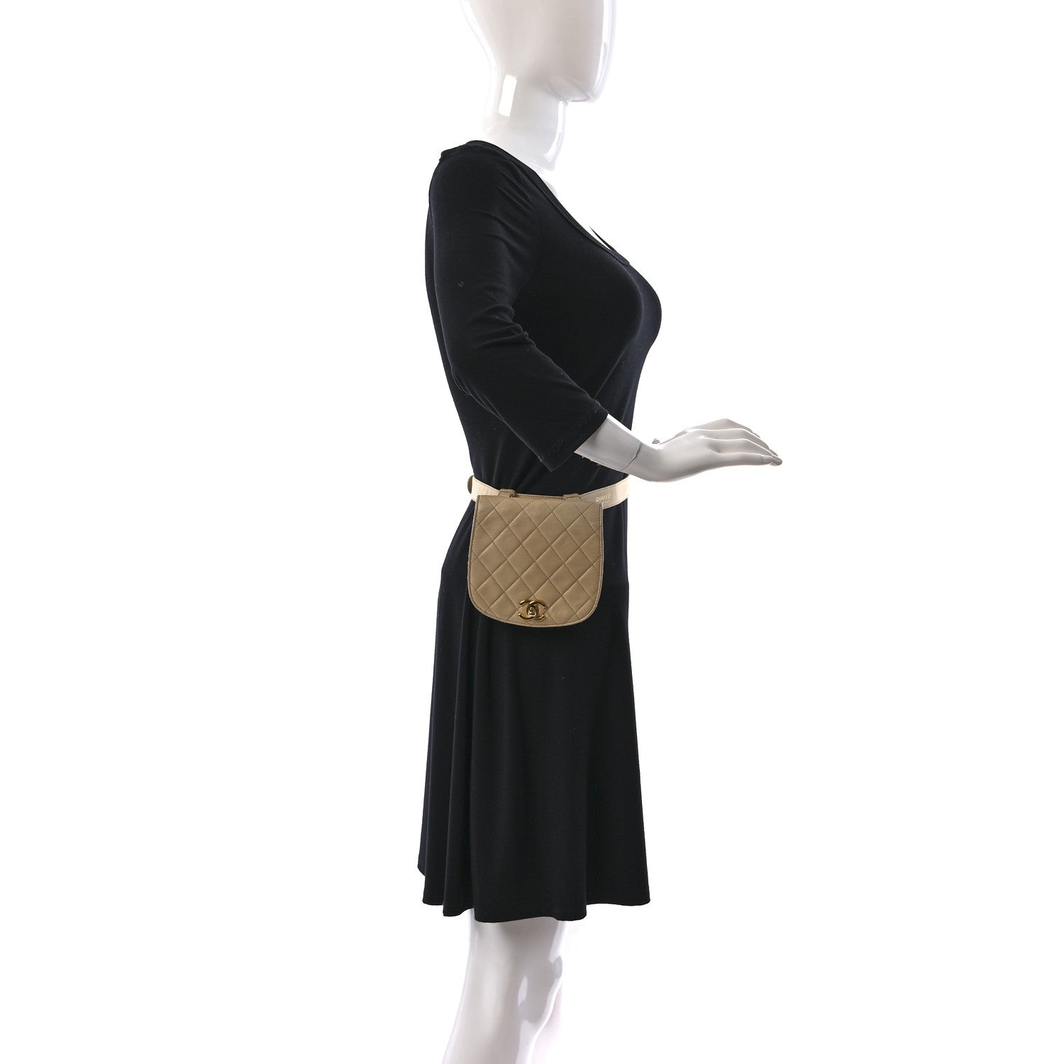 Chanel Lambskin Quilted Flap Waist Belt Bag 75 30 Beige 2 of 24