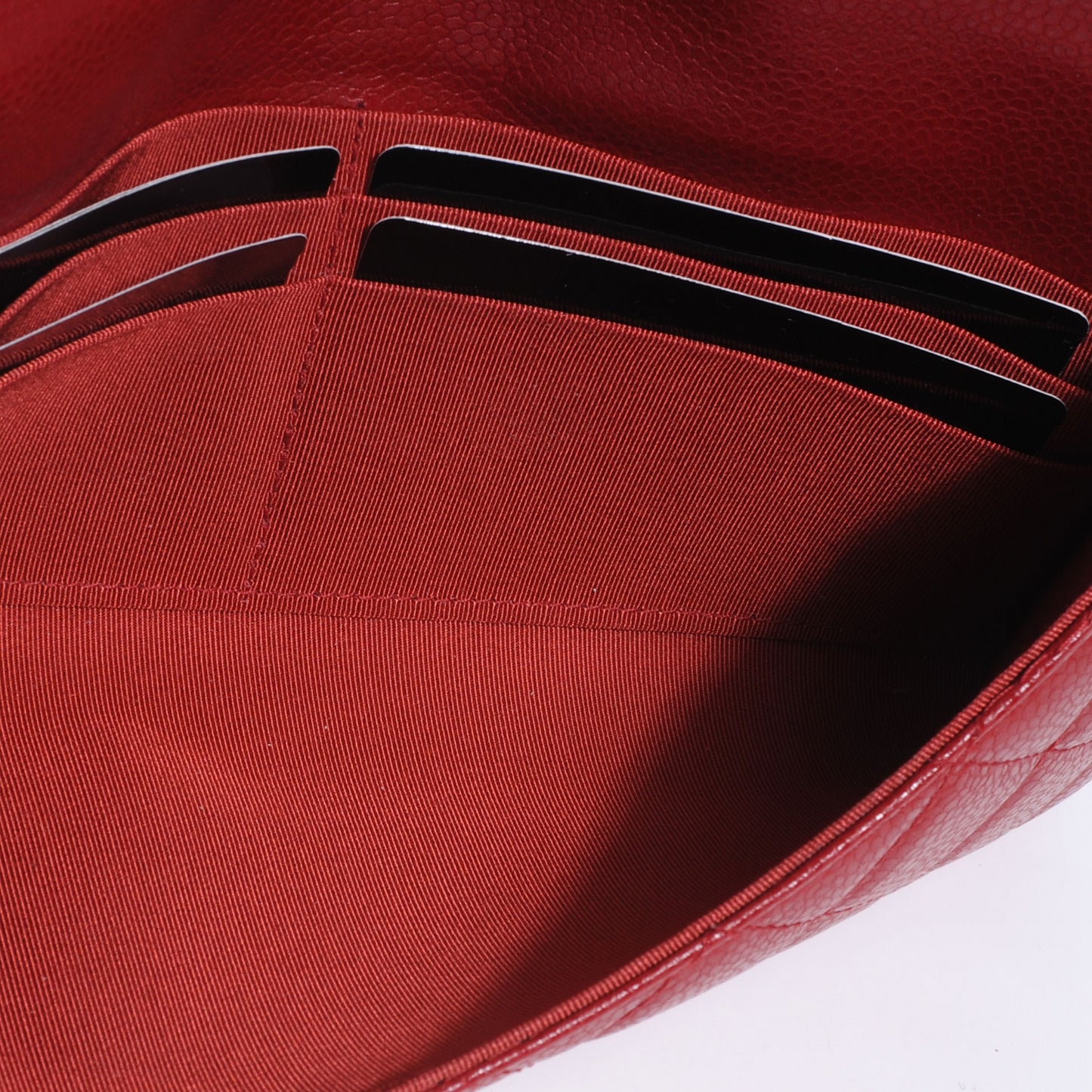 Caviar Quilted Travel Wallet Red