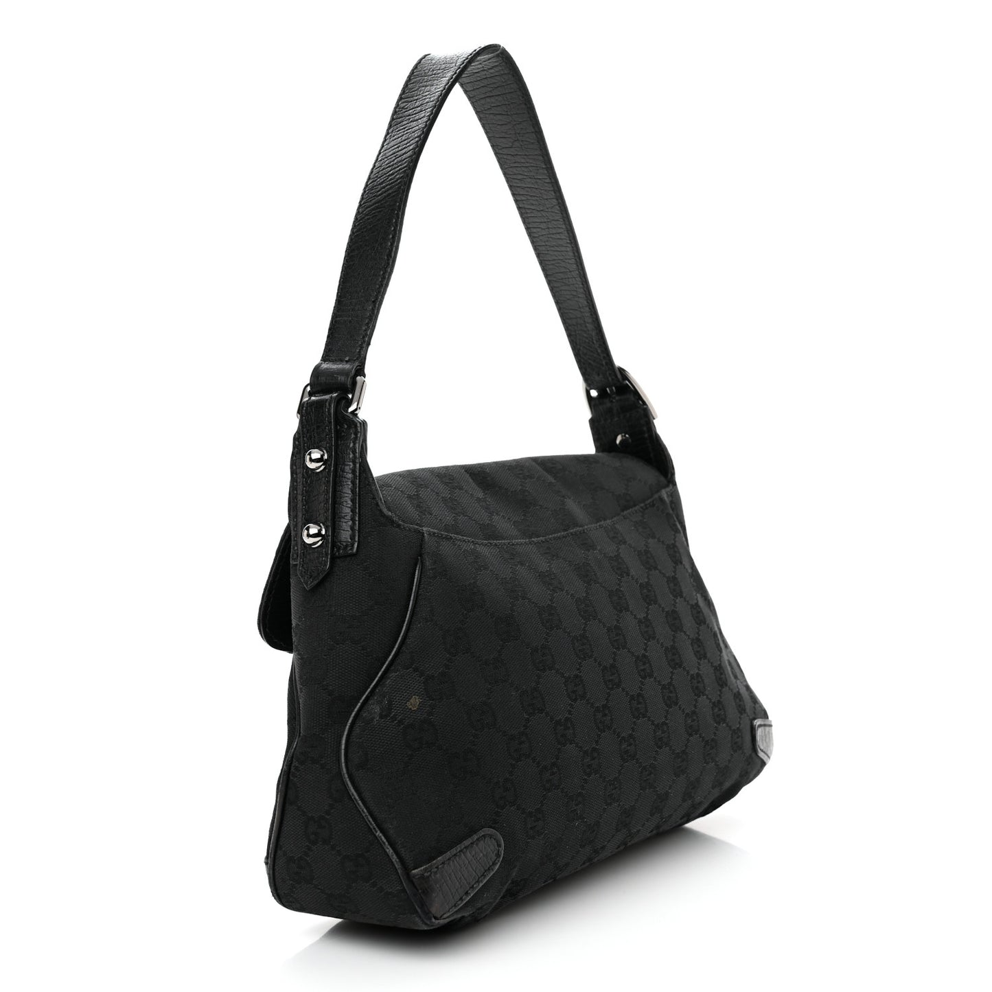 Monogram Horsebit Chain Flap Shoulder Bag Black
