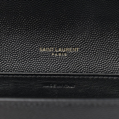 Saint Laurent Grain De Poudre Monogram Cassandra Chain Wallet Dark Smog 5 of 8