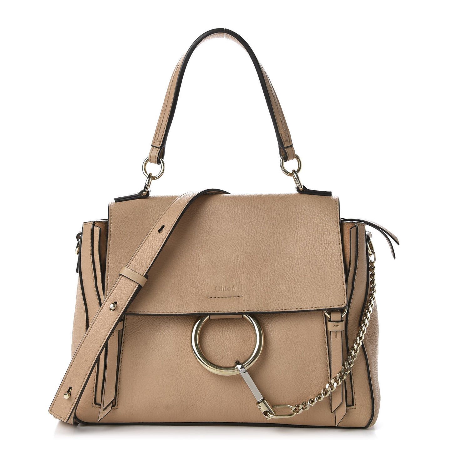 Calfskin Small Faye Day Shoulder Bag Blush Nude