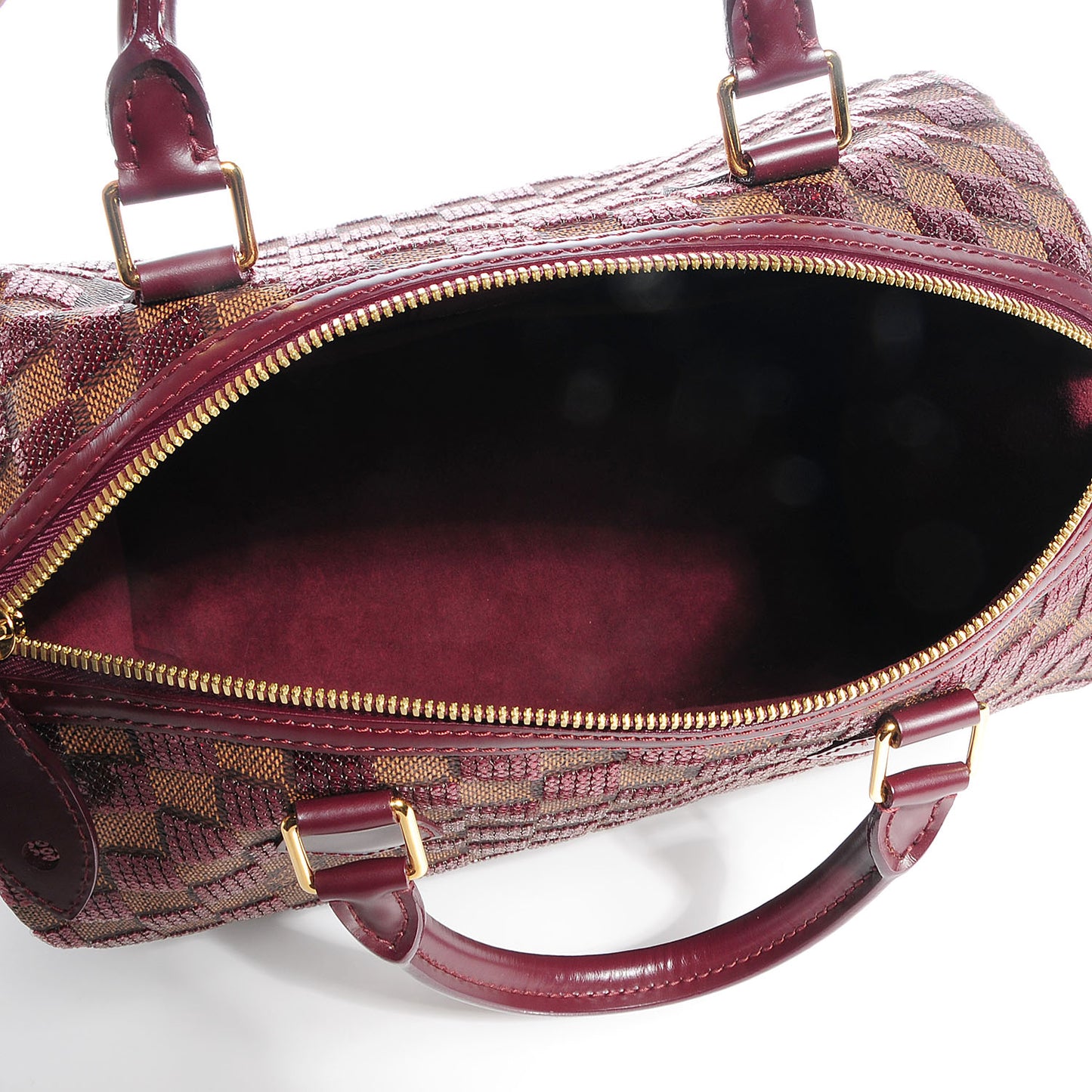 Damier Paillettes Speedy 30 Rouge