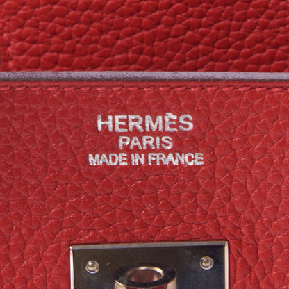 Hermes Taurillon Clemence Birkin 30 Rouge Casaque 22 of 30