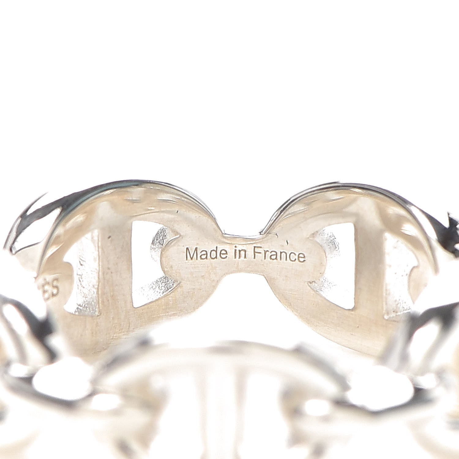 Hermes Sterling Silver PM Chaine d'Ancre Enchainee Band Ring 52 6 5 of 7