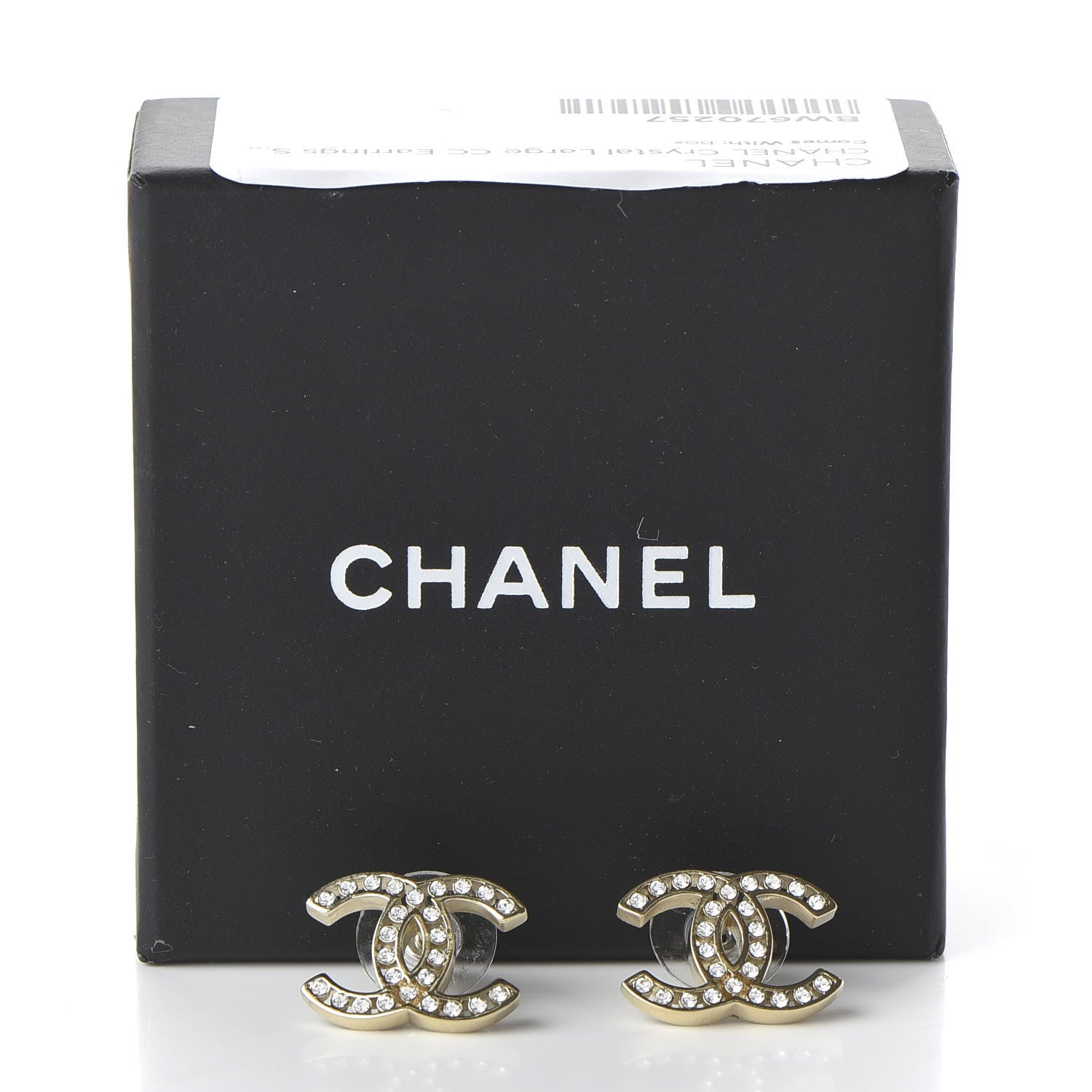 Chanel Crystal CC Large Earrings Gold 5 of 5