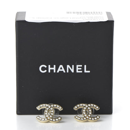 Chanel Crystal CC Large Earrings Gold 5 of 5