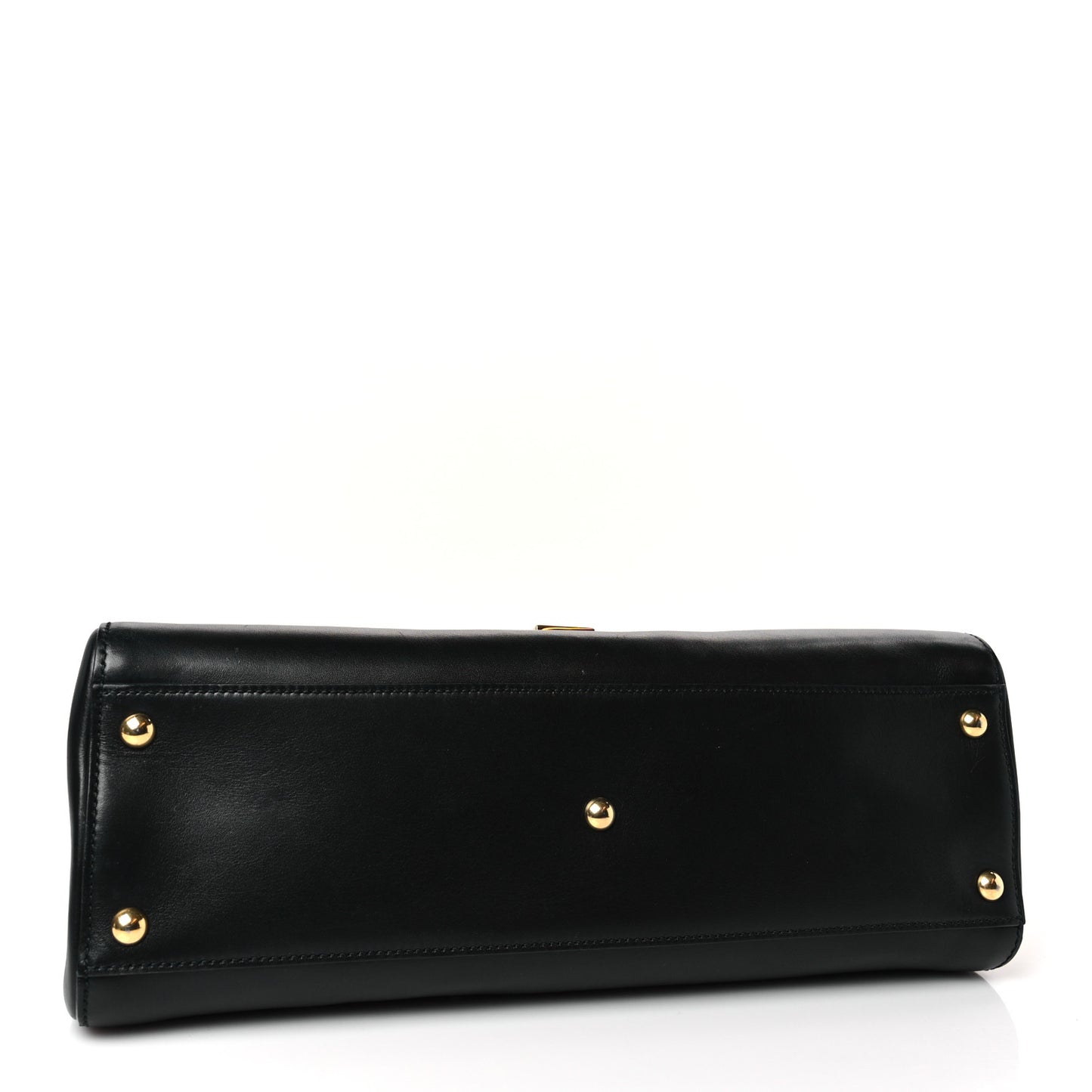 Calfskin Large Sylvie Top Handle Tote Black