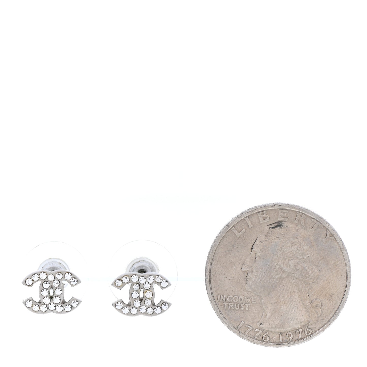 Crystal CC Earrings Silver