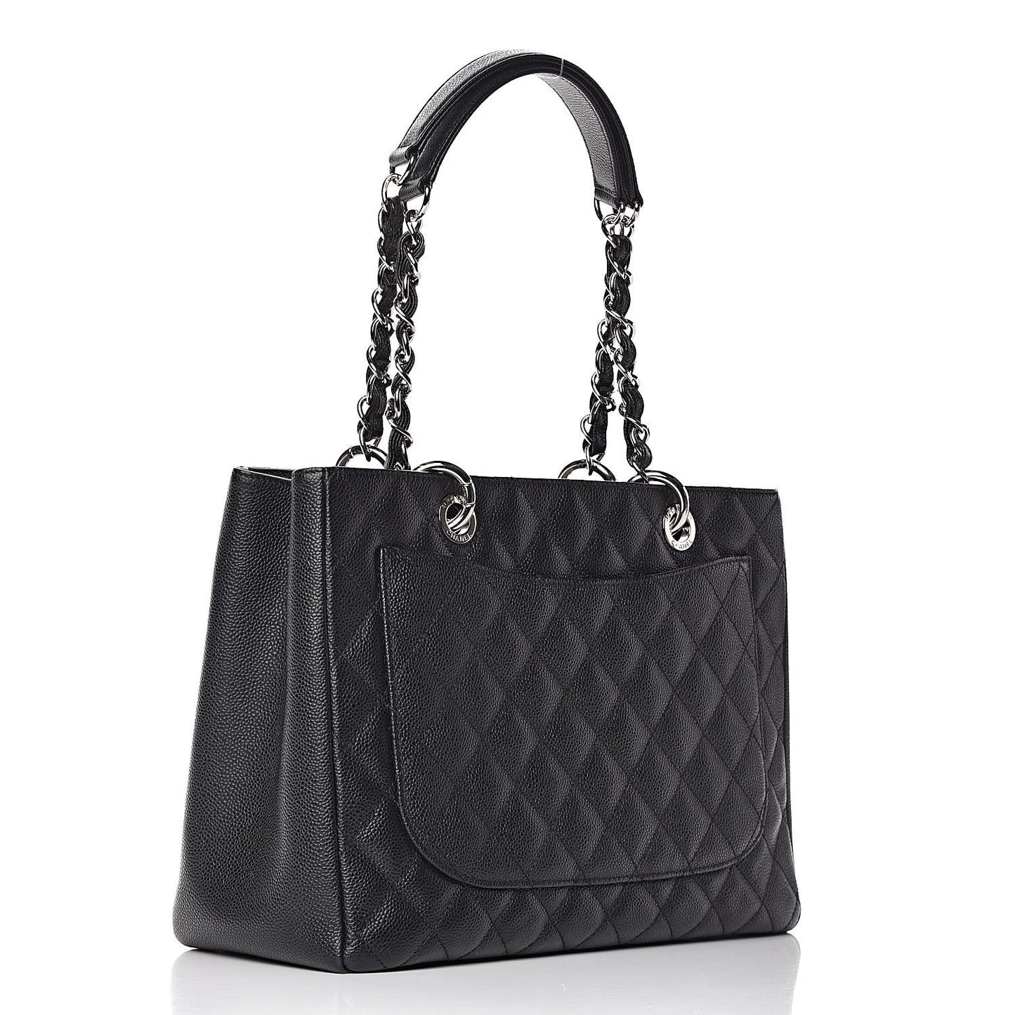 Caviar Quilted Grand Shopping Tote GST Black