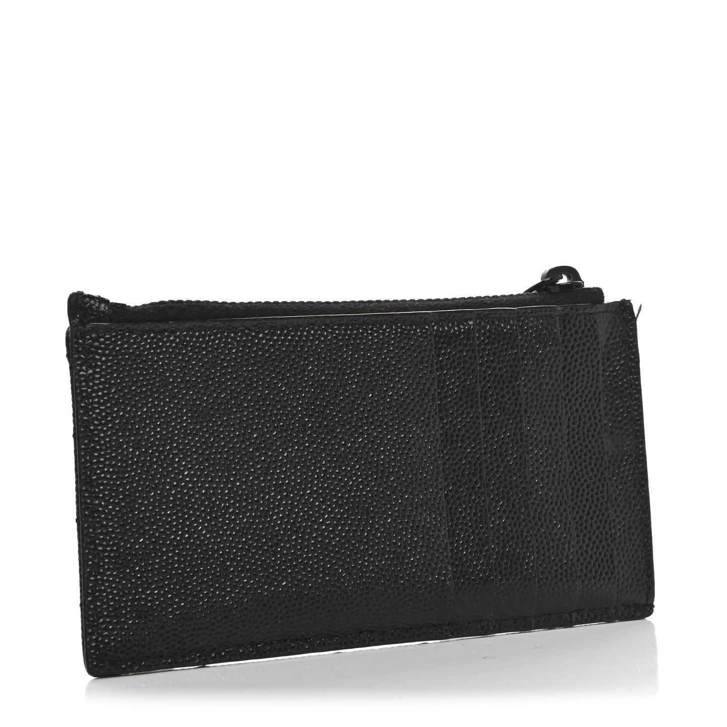 Grain De Poudre Matelasse Chevron Monochrome Fragments Zippered Card Case Black