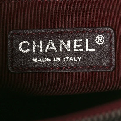 Chanel Calfskin Chevron Quilted Boy Shopping Tote Grey 6 of 9