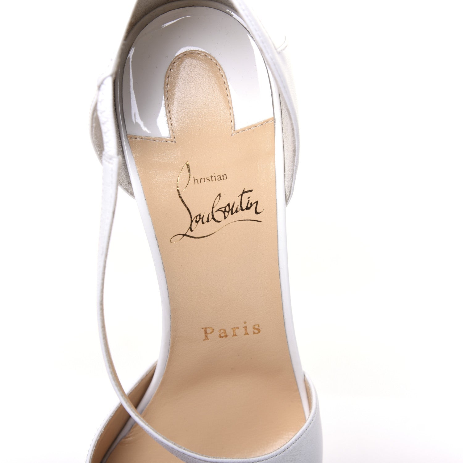 Christian Louboutin Nappa Patent Platinana 100 Pumps 39.5 White 5 of 8