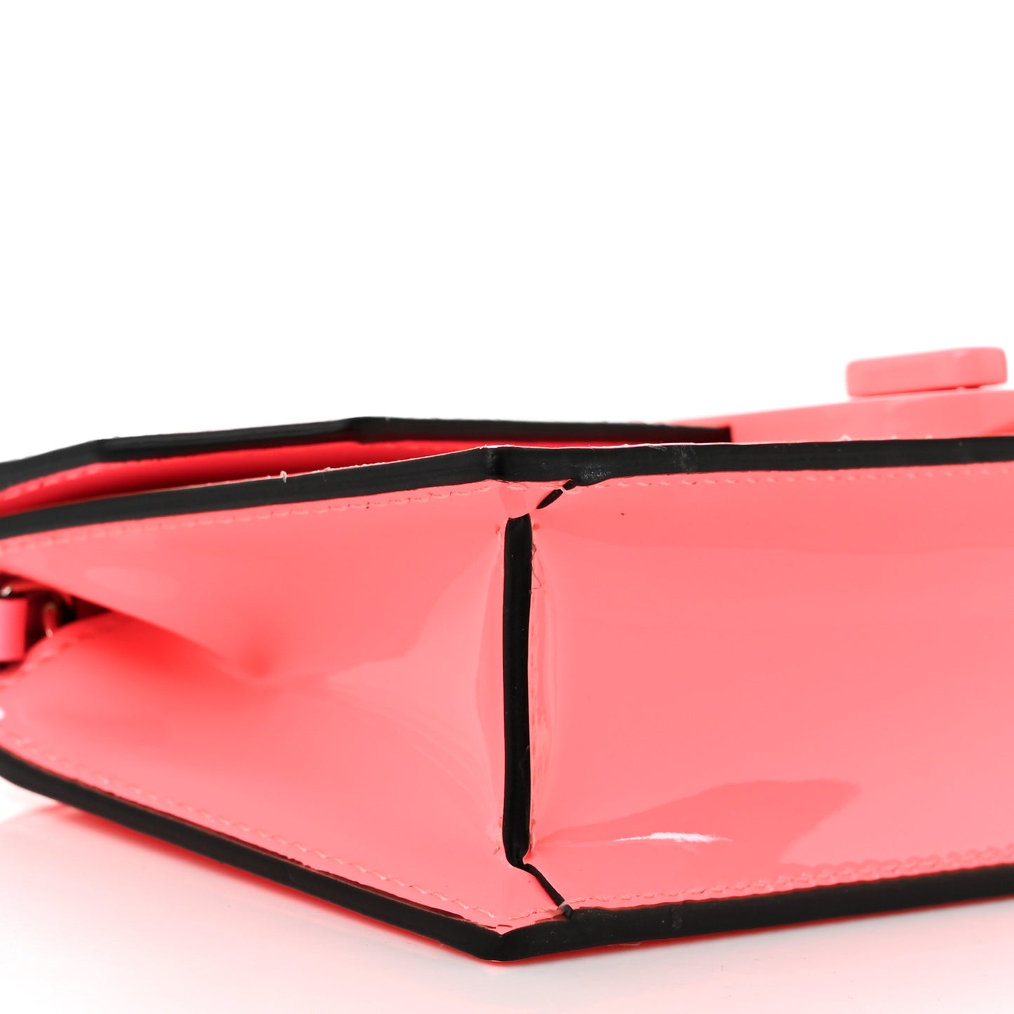 Patent Calfskin Small Elisa Baguette Bubble Gum