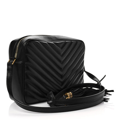 Saint Laurent Calfskin Matelasse Monogram Lou Camera Bag Black 3 of 7