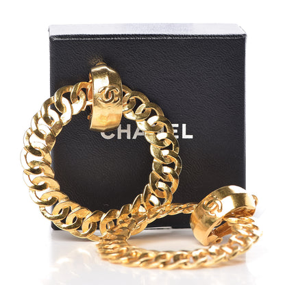 Chanel CC Chain Hoop Clip On Earrings Gold 6 of 6