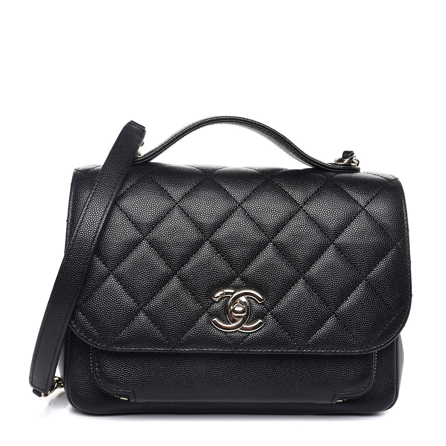 Caviar Quilted Medium Business Affinity Flap Black