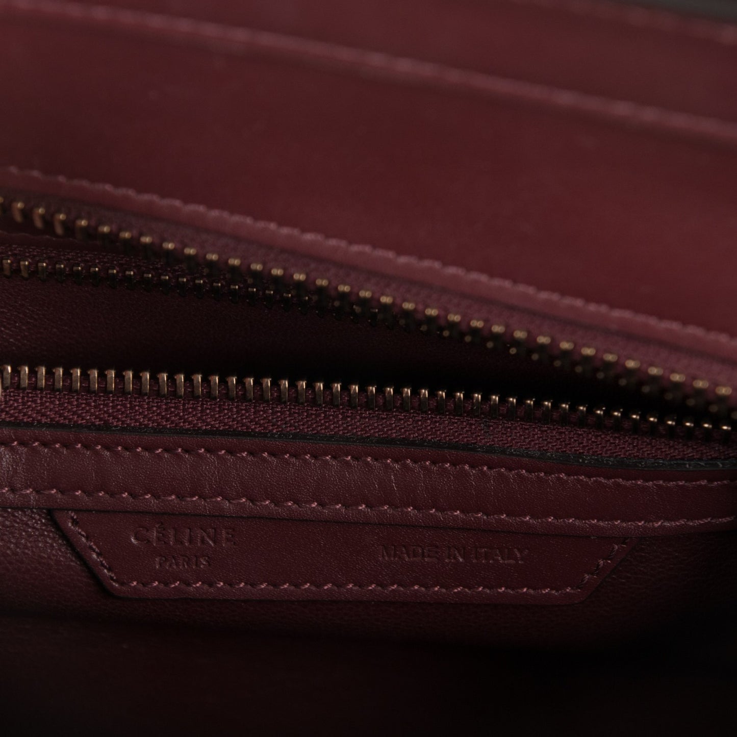 Goatskin Calfskin Micro Luggage Burgundy