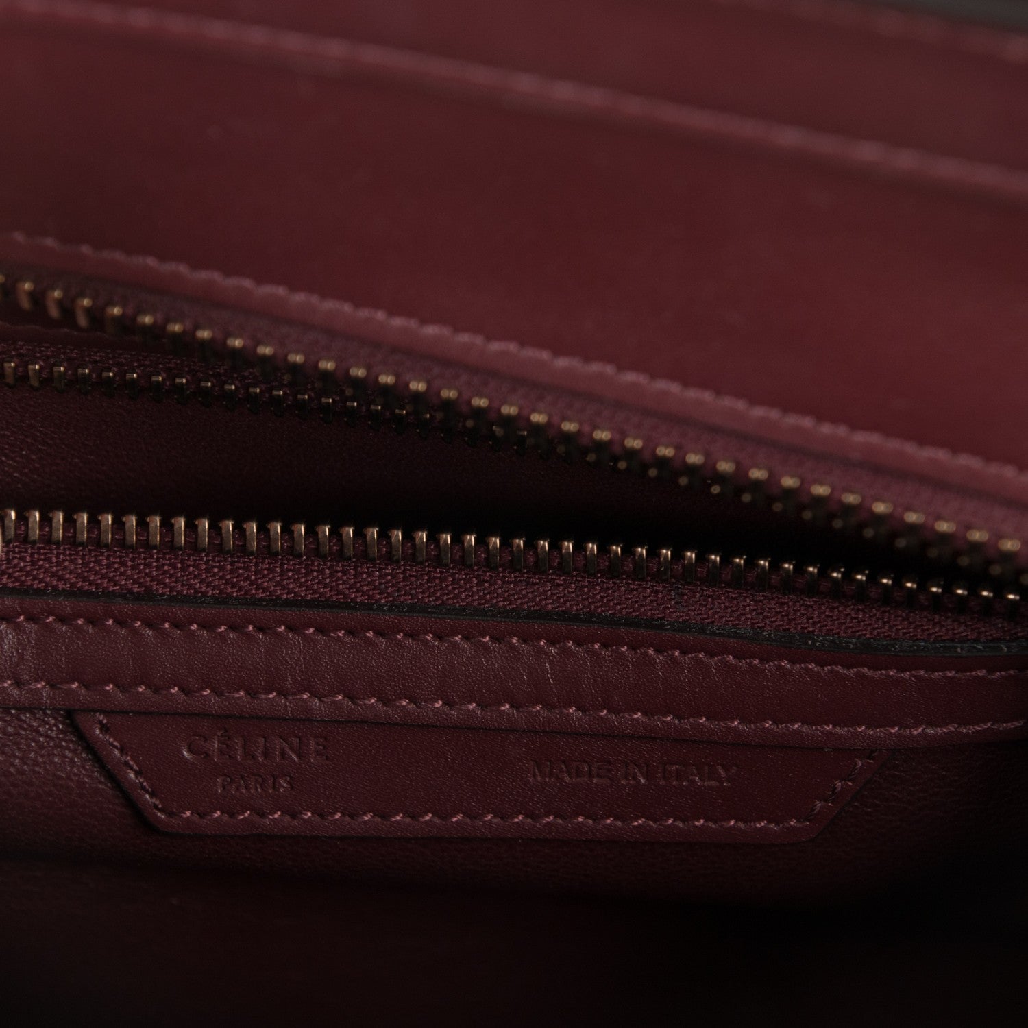 Celine Goatskin Calfskin Micro Luggage Burgundy 6 of 7