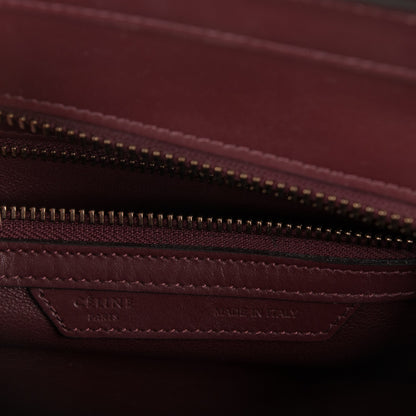 Celine Goatskin Calfskin Micro Luggage Burgundy 6 of 7