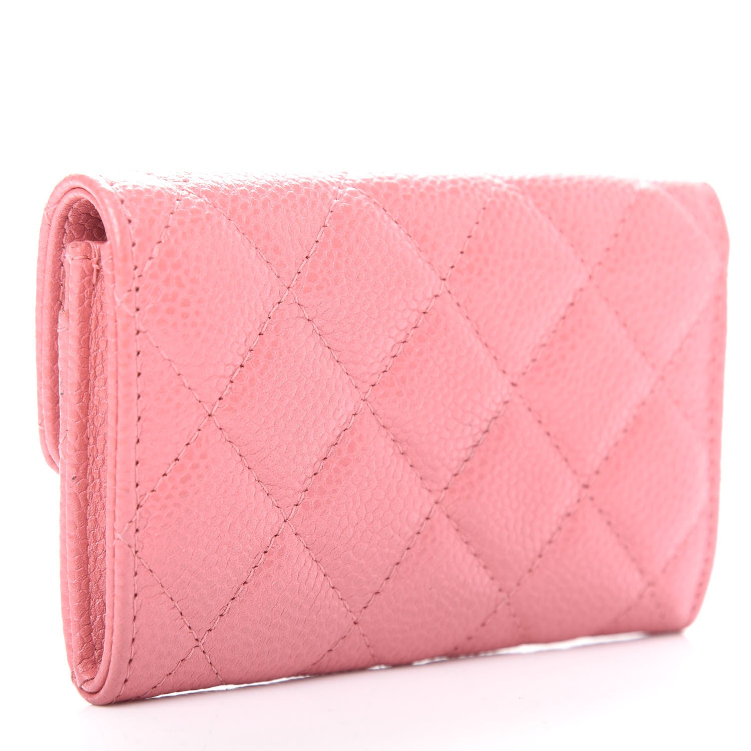 Chanel Caviar Quilted Flap Card Holder Pink 3 of 8