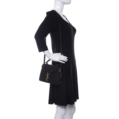 Saint Laurent Grain de Poudre Mini Classic Monogram Cassandra Top Handle Black Rouge Legion 2 of 8