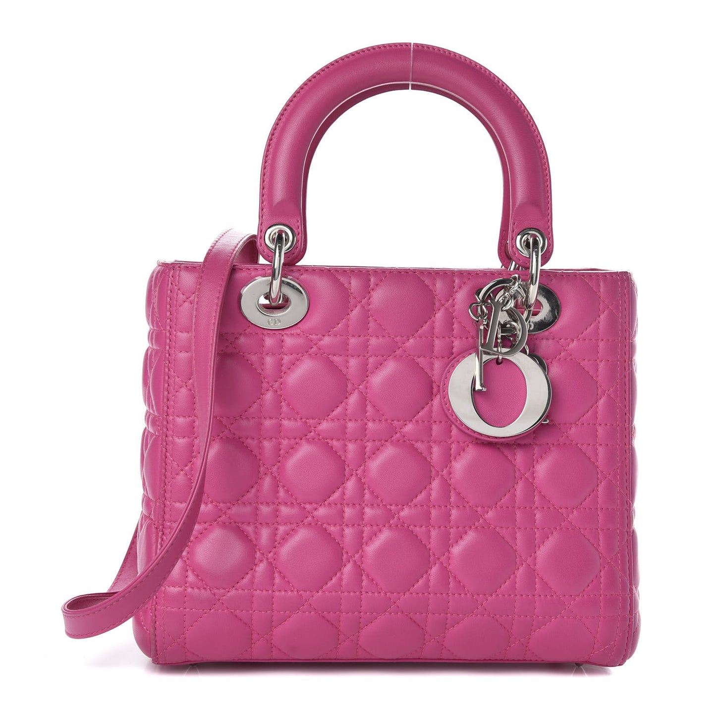 Lambskin Cannage Medium Lady Dior Pink