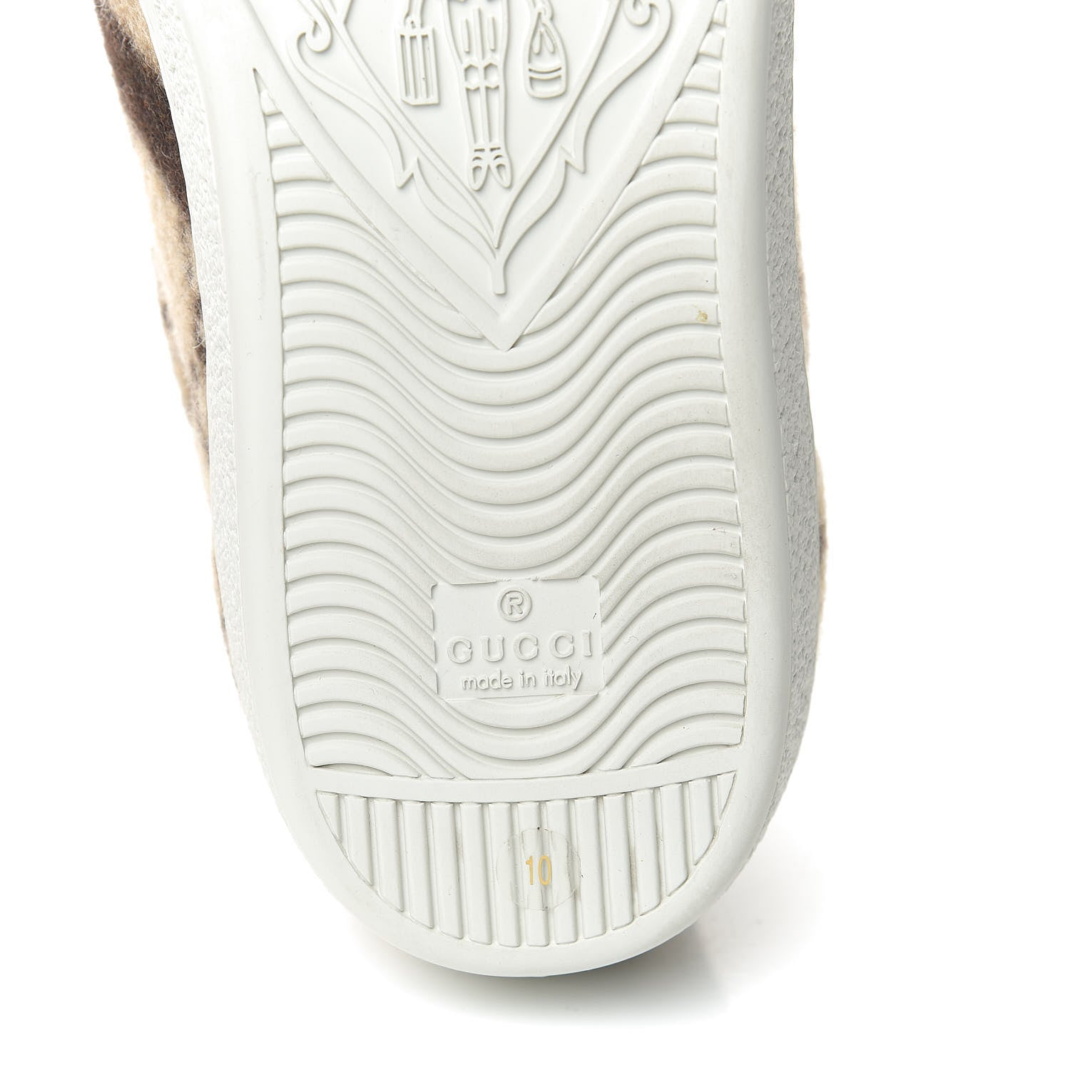 Gucci Covered Wool Miro Soft Calfskin Big GG Monogram Mens Sneakers 10 Beige Ebony Black 6 of 9