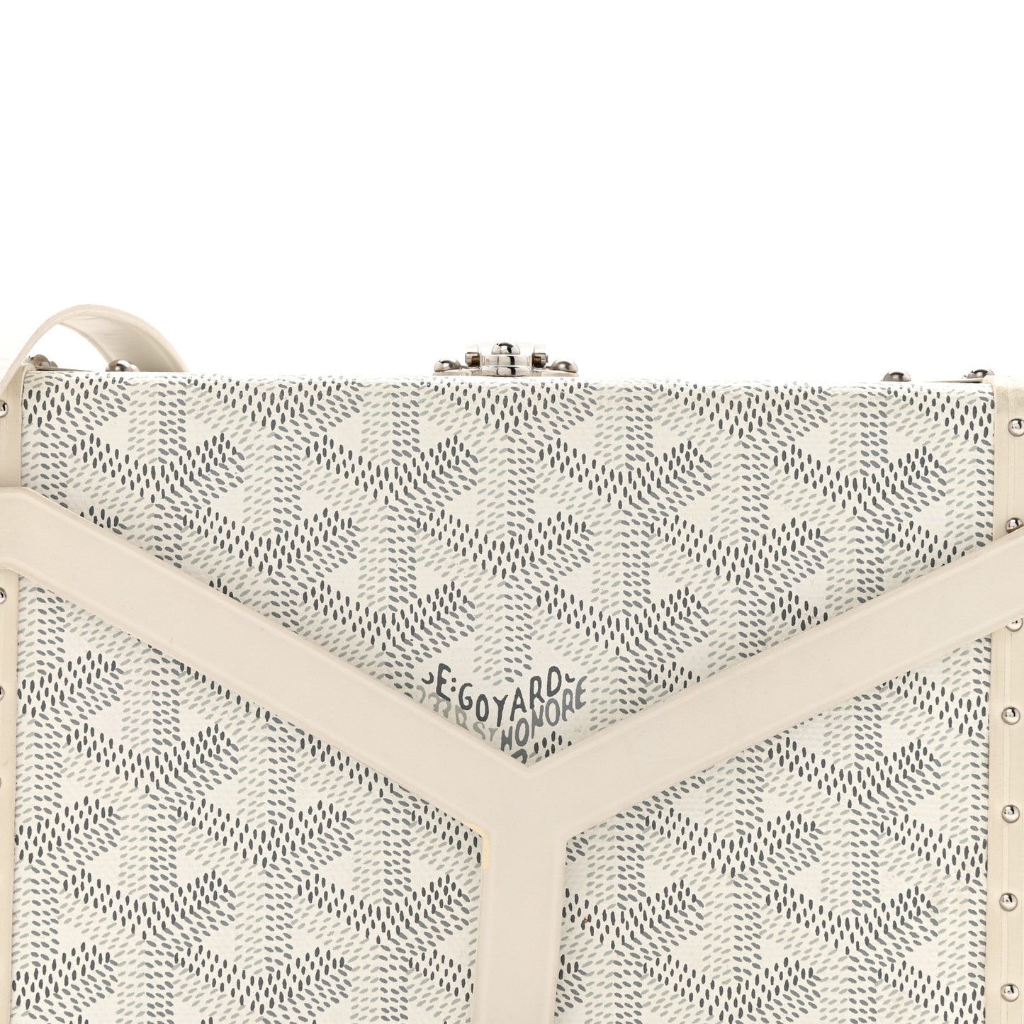 Goyardine Minaudiere Trunk Bag White