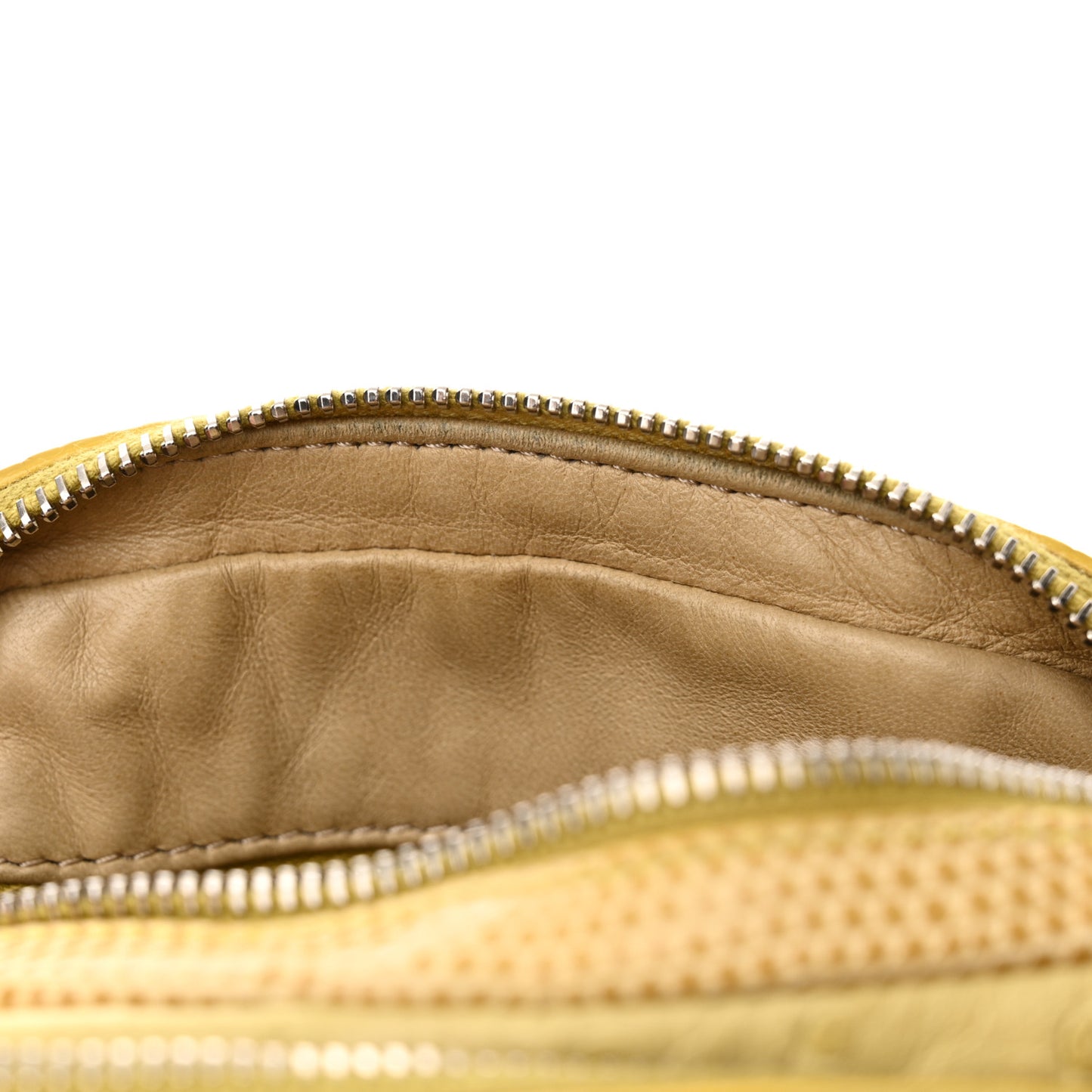 Ostrich Lizard Mini Twin Crossbody Bag Yellow