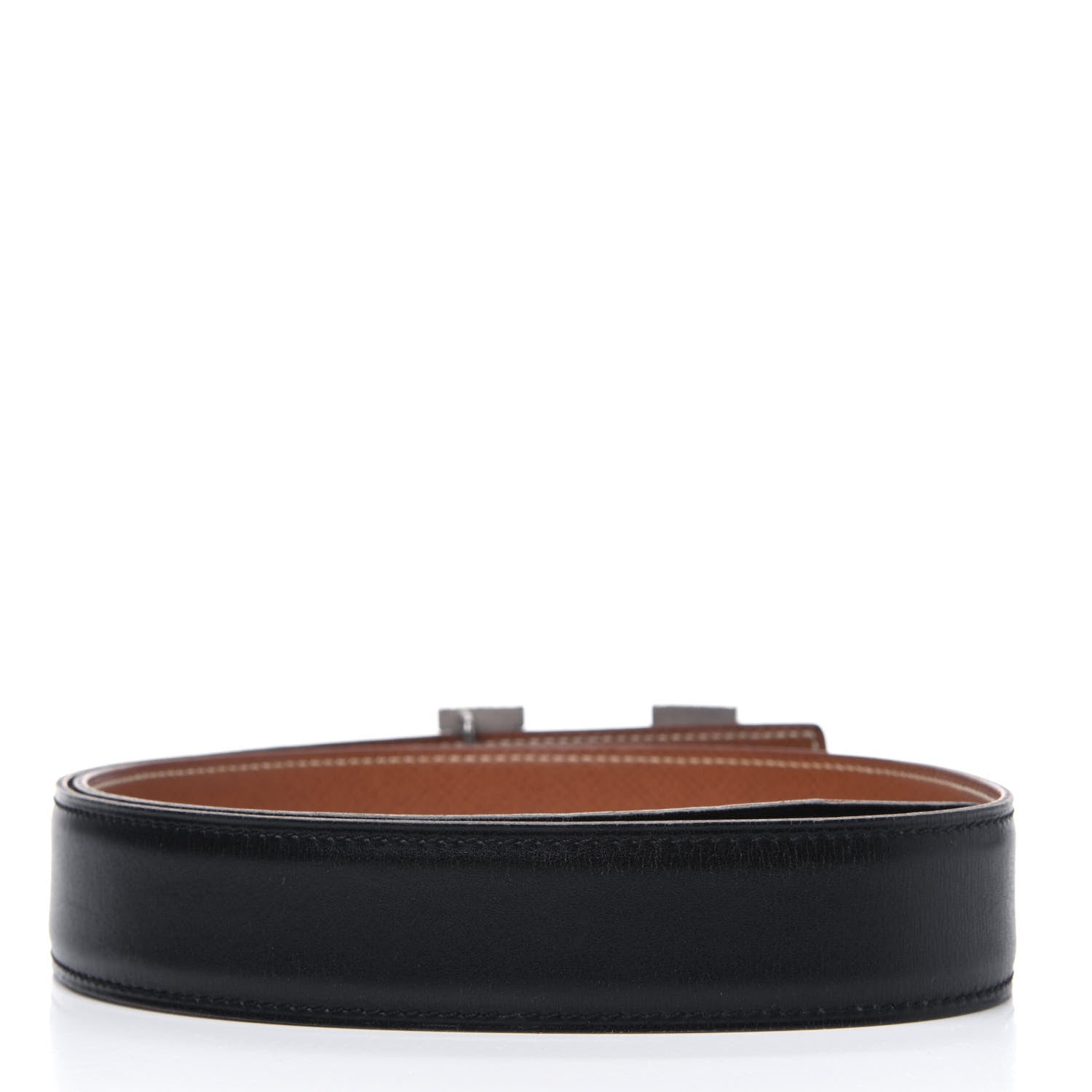Hermes Box Courchevel 32mm H Belt 75 Black Gold 2 of 5