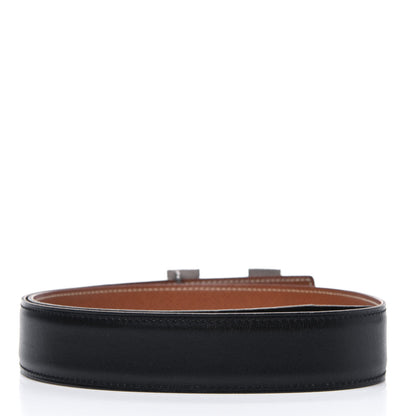Hermes Box Courchevel 32mm H Belt 75 Black Gold 2 of 5