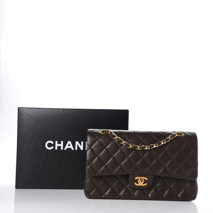 Chanel Lambskin Quilted Medium Double Flap Brown 13 of 13
